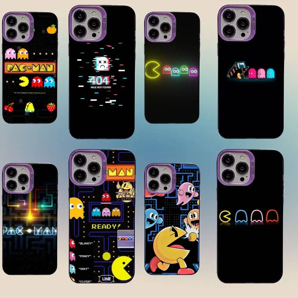 

Game P-Pac-M-ManS ES Phone Case For iPhone 16,15,14,13,12,11,Mini,Pro,SE,MAX Purple Matte Silicone Cover