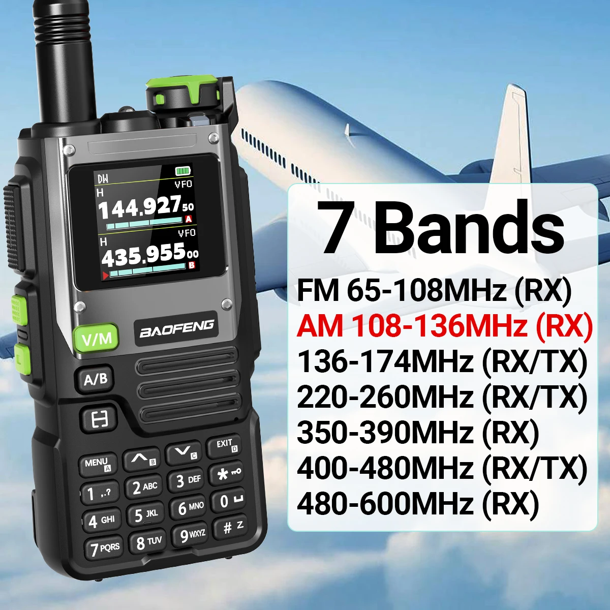 Baofeng K61 PRO Air Band Walkie Talkie Многодиапазонная беспроводная частота копирования AM FM DTMF NOAA Обновленная UV-5R UV-K6 двусторонняя любительская радиостанция