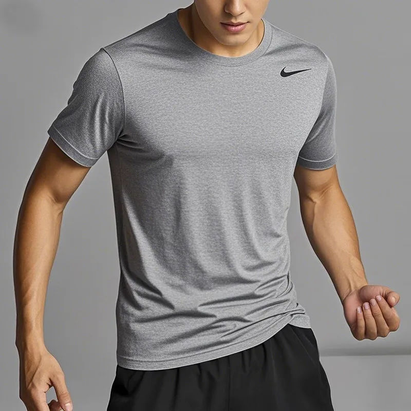 2026 New Nike Mens Team T Shirt Gray Breathable Customizable Casual Short Sleeve IB8898-091
