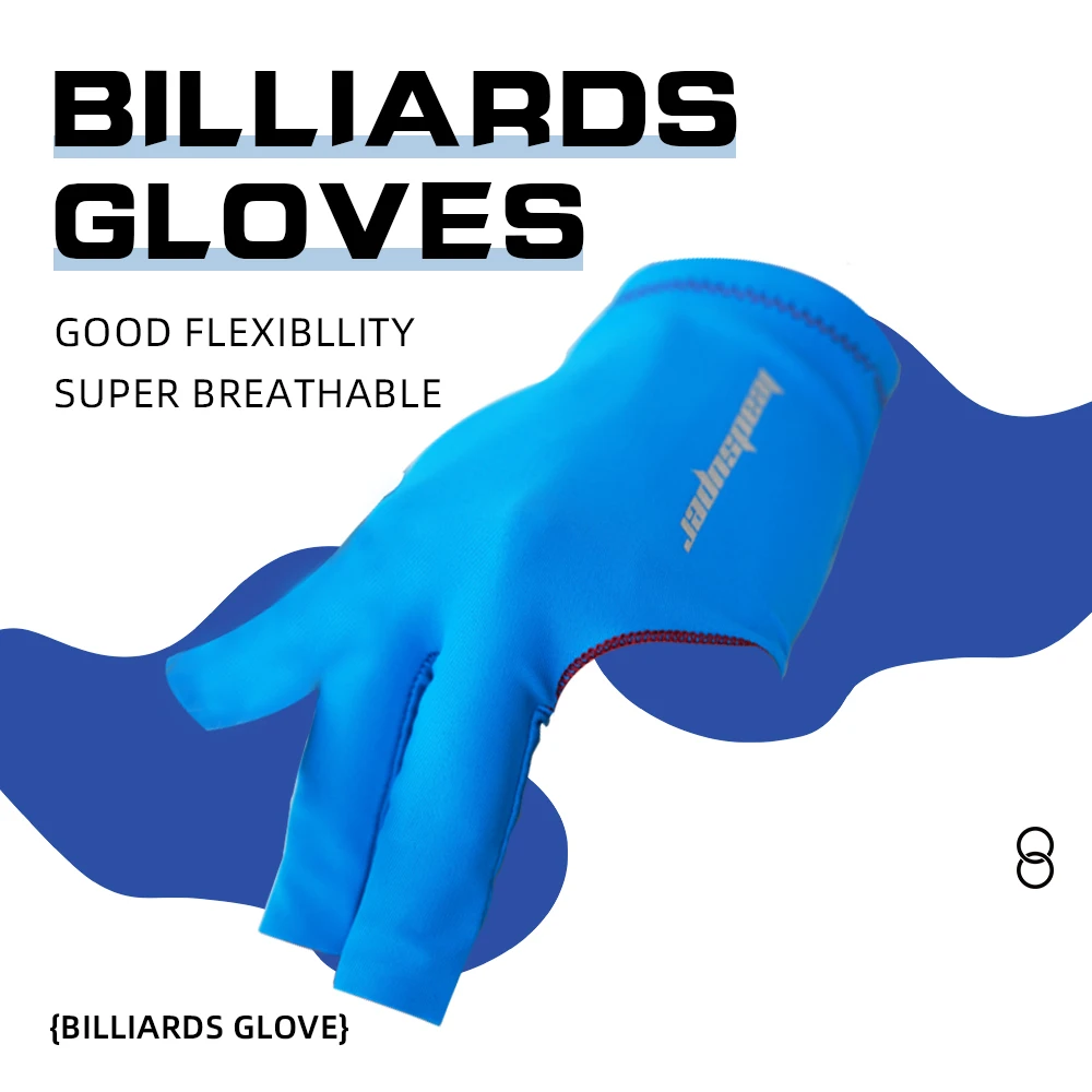 LeadSuper Pool Glove with Left Hand Stretchable elastic sweat-absorbent anti-slip half-finger full-finger for Billiard gloves