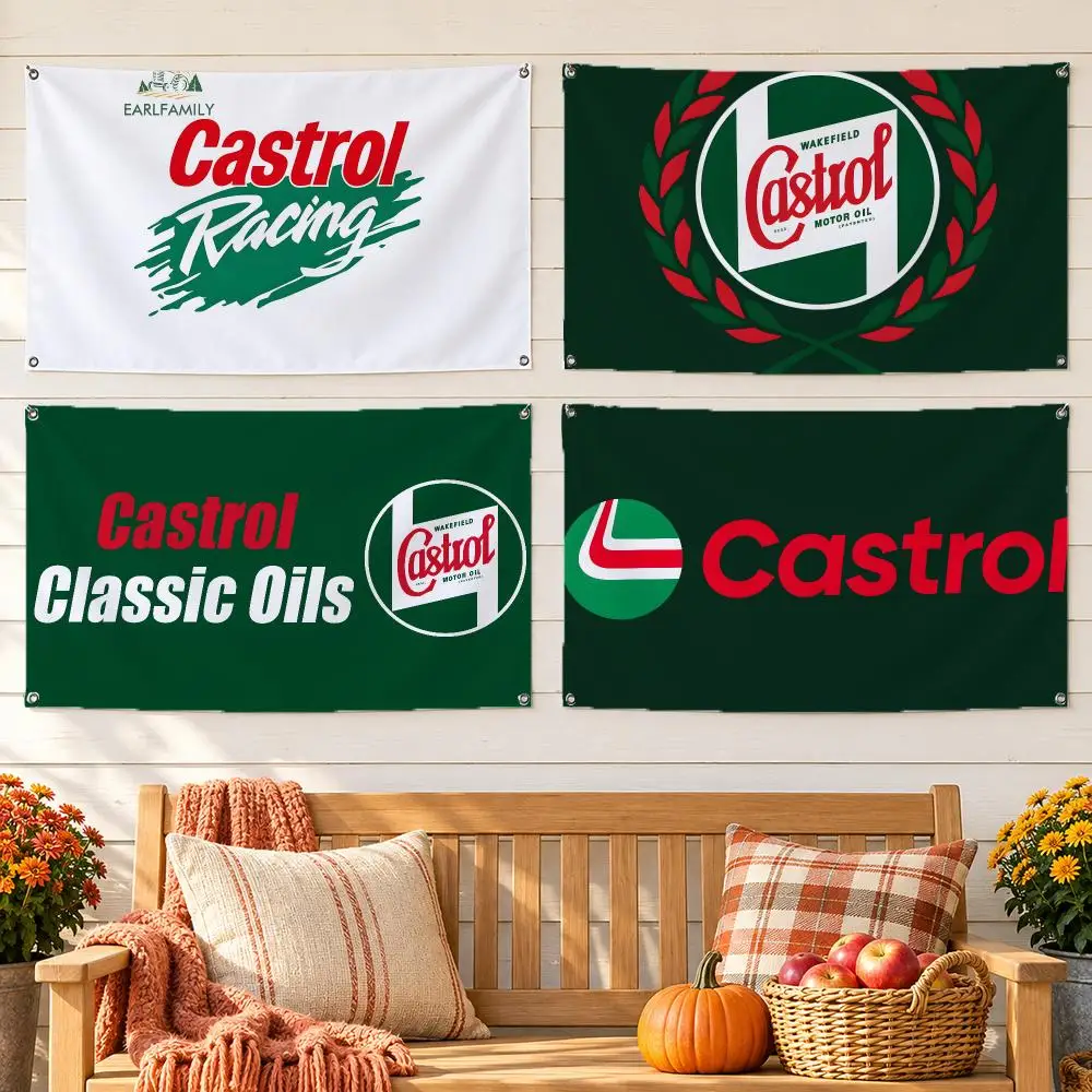 Castrol Castrols MOTOR Oil Flags No Hem Banner Anti Fade Washable Home Wall Decor Multi Sizes