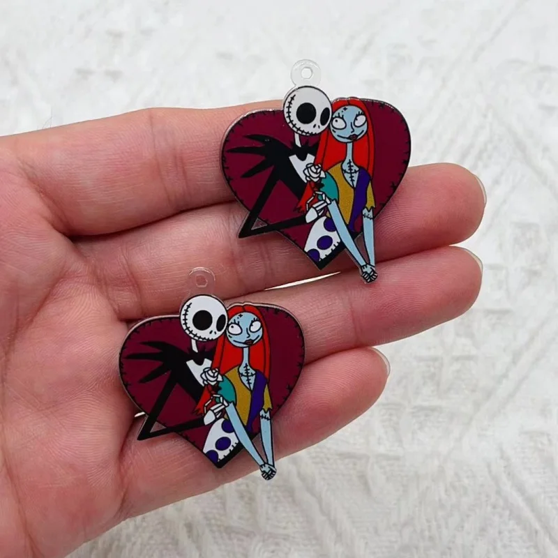 10pcs Halloween Acrylic Skull Talisman Jewelry Making Enamel Necklace Earrings Bracelet Pendant Diy Accessories
