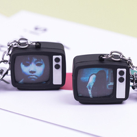 1Pcs Mini TV Keychain Horror Atmosphere Mini TV Keychain Pendant Simulation TV Pendant Bag Pendant