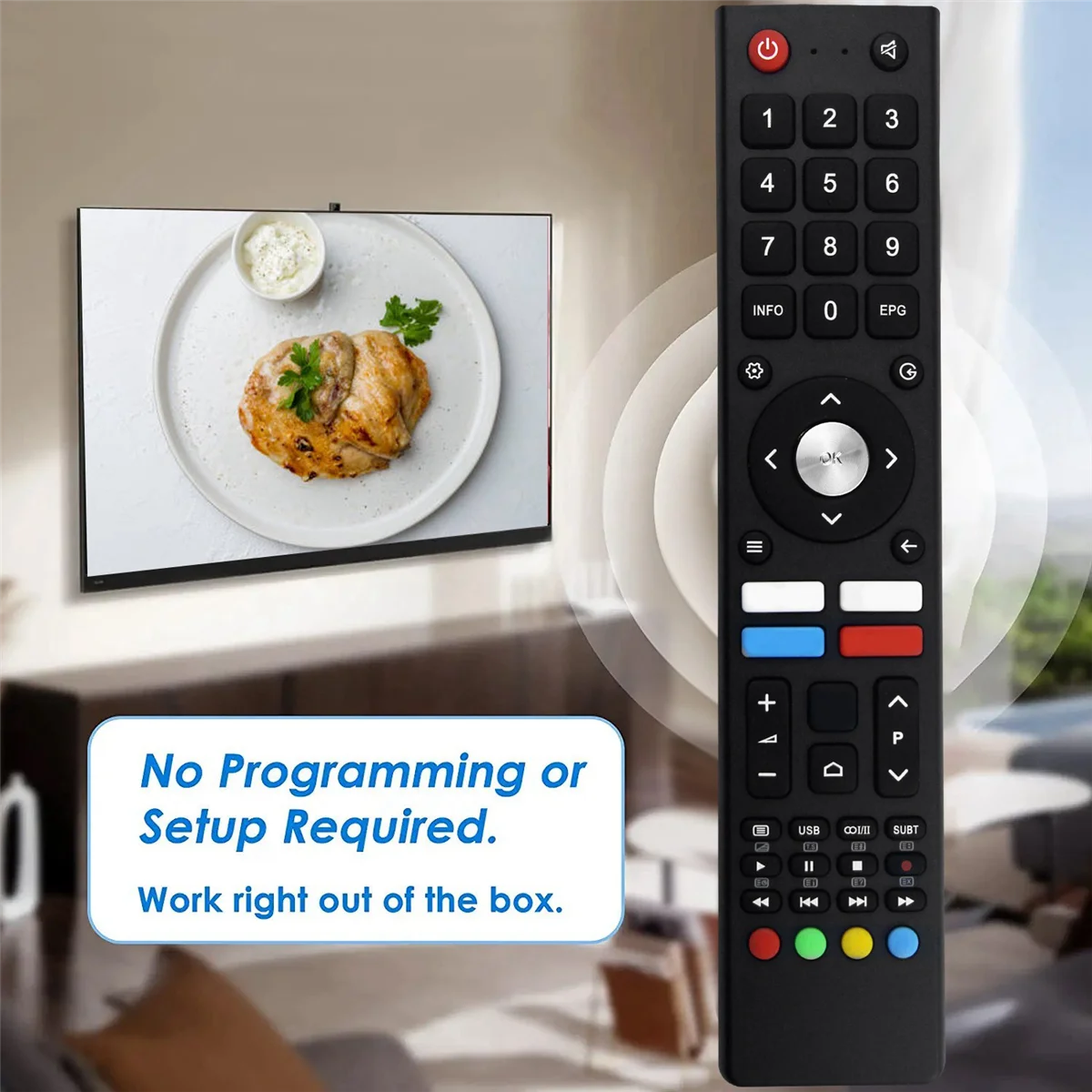 Reemplace el control remoto para CHIQ Smart 4K UHD TV L32H7N L32H7S U43H7AN U43H7L U43H7LX U50H7AN U50H7N U55H7A