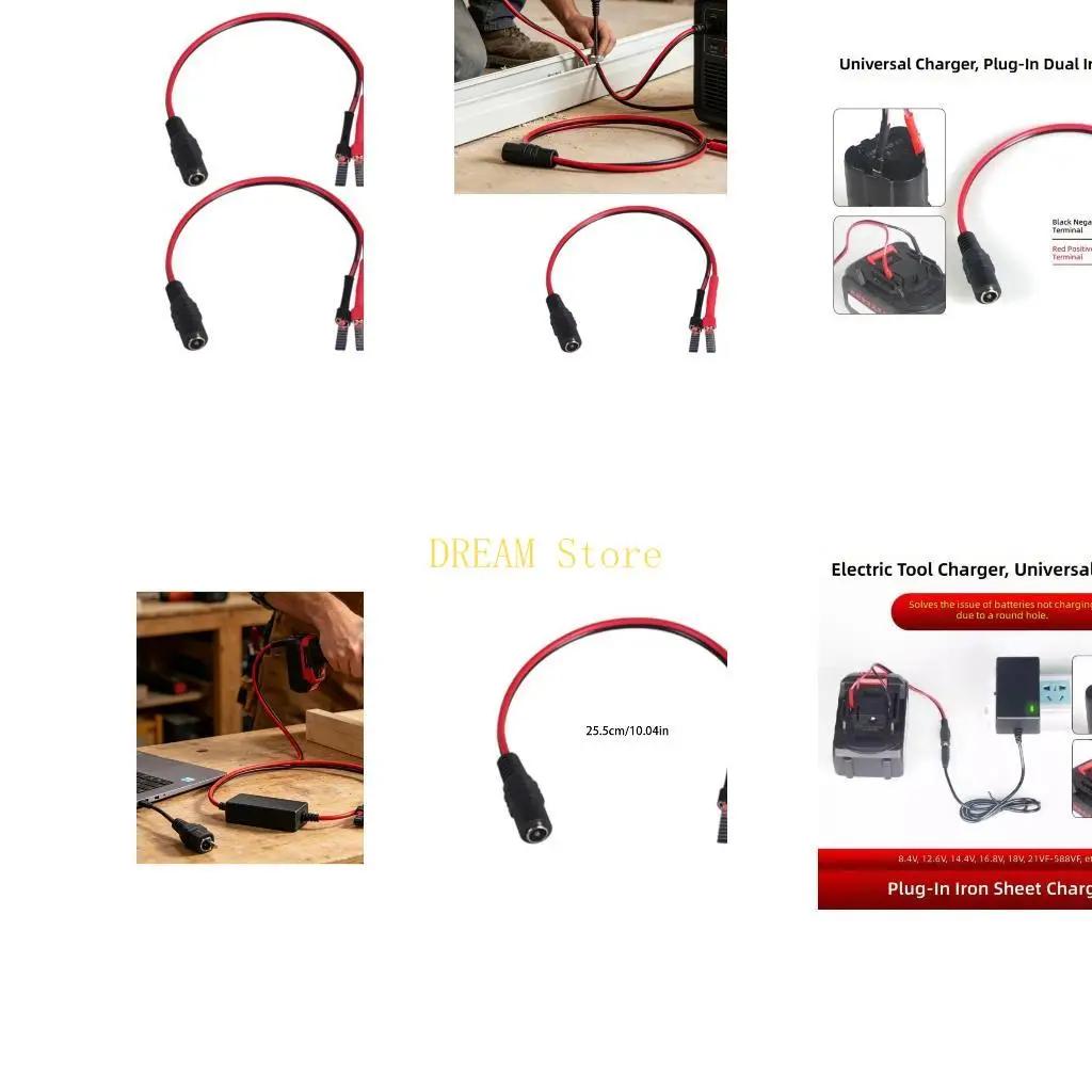 Pack of 2 Piece 30Cm DC5521 Female to Flat Terminals Power Cord, 5.5X2.1Mm Electric Wrench Battery Charging Cable Line Best Sale