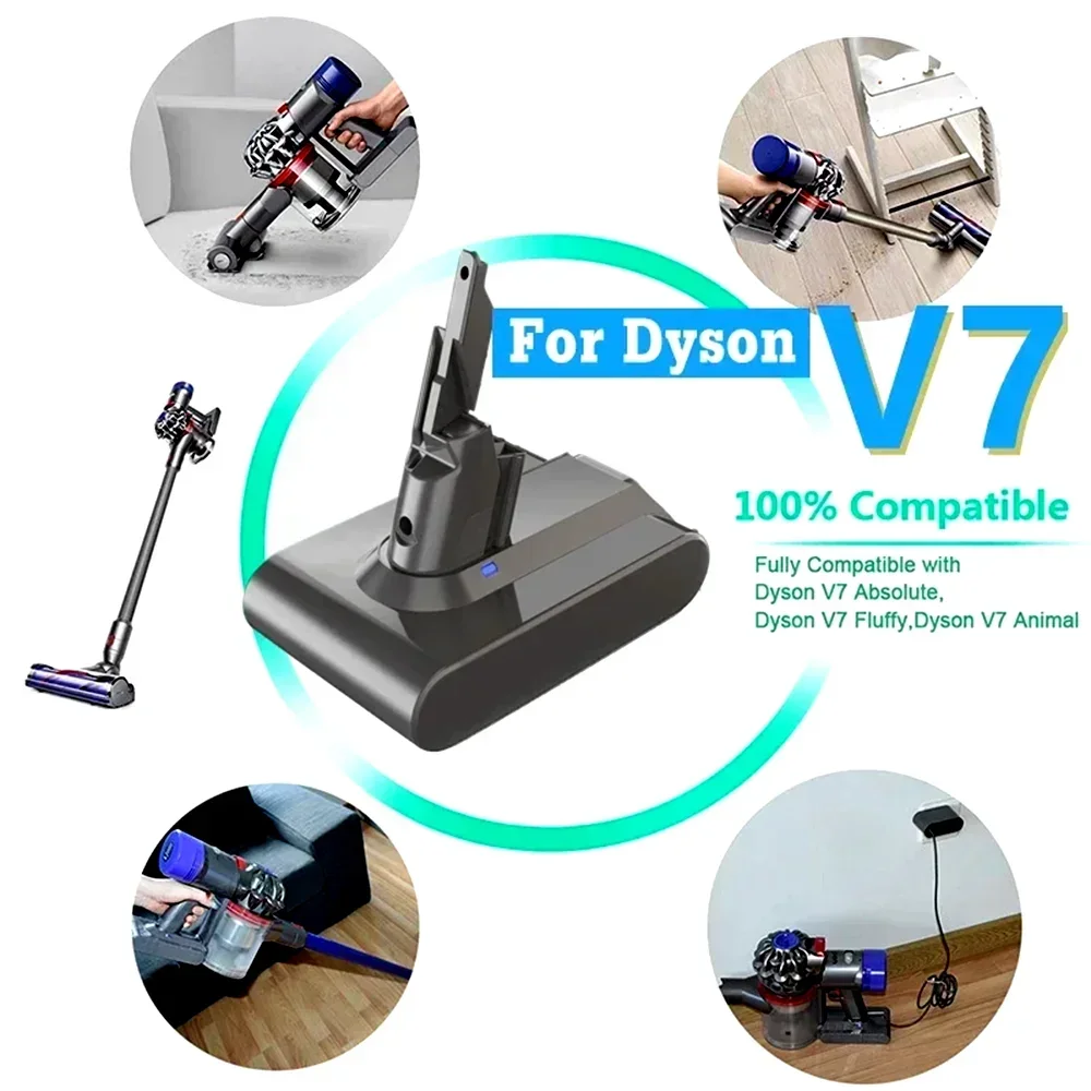 6800mAh 21.6V Lithium For Dyson V7 Battery Replacement for Motorhead Pro Trigger V7 Animal Car+Boat Fluffy SV11Battery