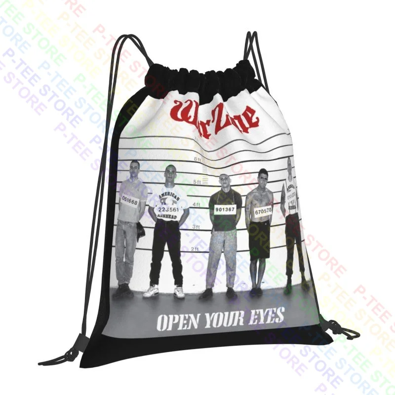 2021 Warzone Open Your Eyes American Hardcore Punk Band Drawstring Bags Gym Bag Foldable Lightweight