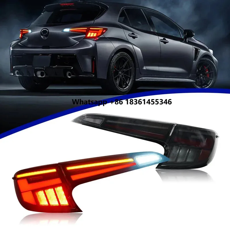 

For GR Hatchback 2009+ UpLED Tail Lights Auto ABS Material Rear Lamp Red Clear Lens 12V Turn Signal Car Taillamp
