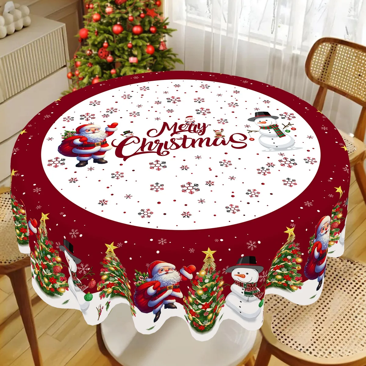 عيد الميلاد مفرش المائدة سانتا ثلج غطاء الطاولة حفلة عيد الميلاد الجدول زينة للمنزل 2025 نافيداد نوتال نويل عيد الميلاد الحلي #5