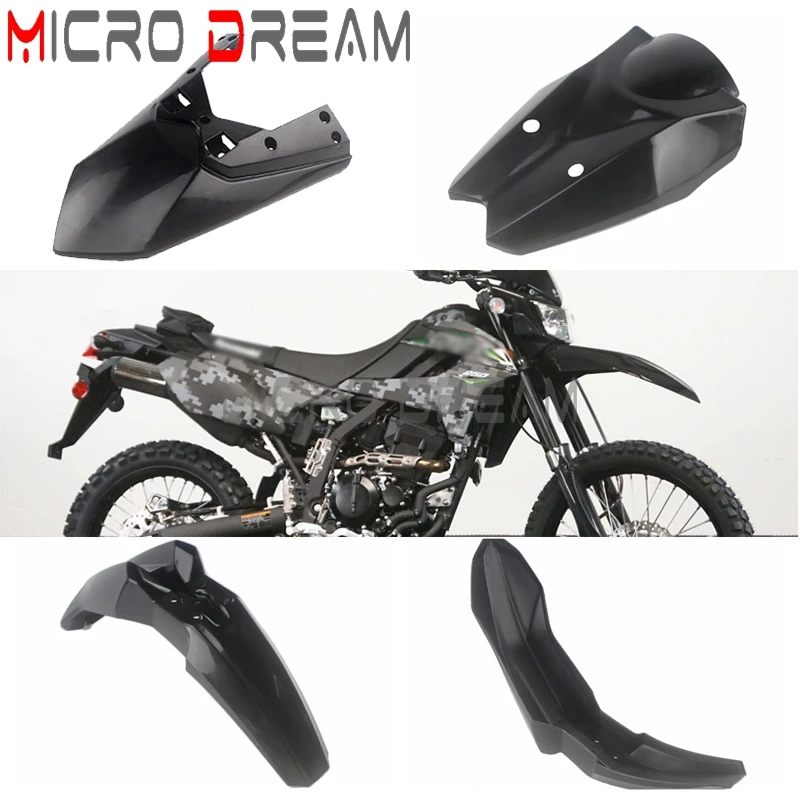 Motocross Fairing Bodywork Radiator Shroud Side Panel Plastic Front Headlight Fender For Kawasaki KLX 250 250S D-tracker X 08-19