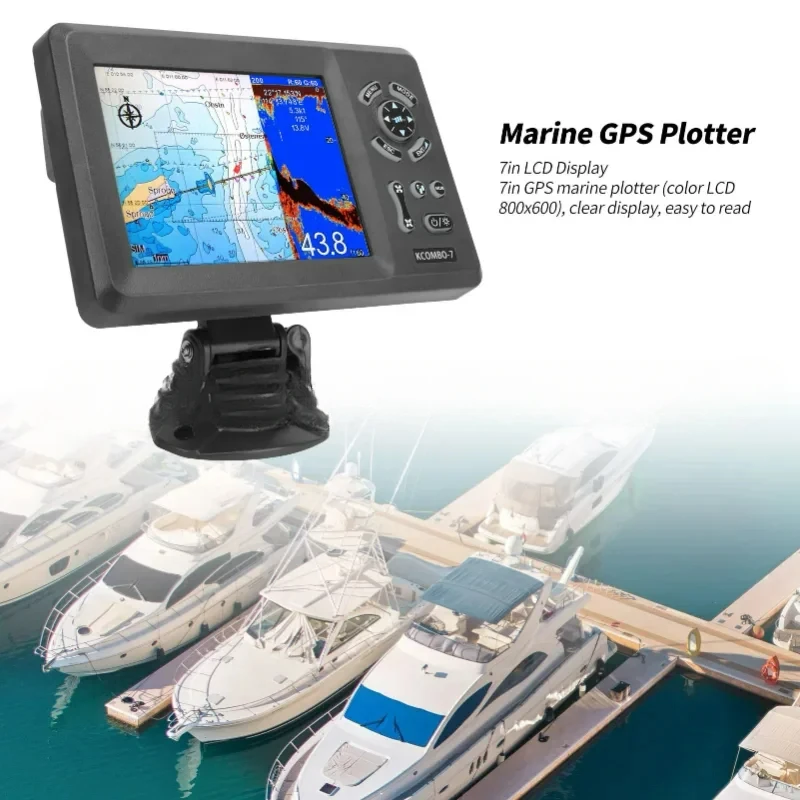 KCombo-7Inch Transducer Color LCD Marine Plotter Combo With Fishfinder