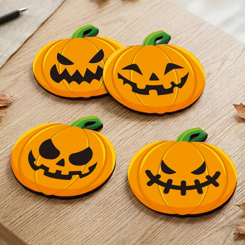 Halloween Pumpkin Coaster Creative Cartoon Pumpkin Insulation Pad Home Anti scald Desktop Protection Pad