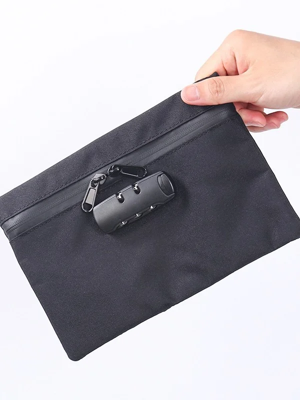 Travel Storage Bag With Password Lock Files Credit Card Certificates Safe Handbag Waterproof Anti-theft tool kit