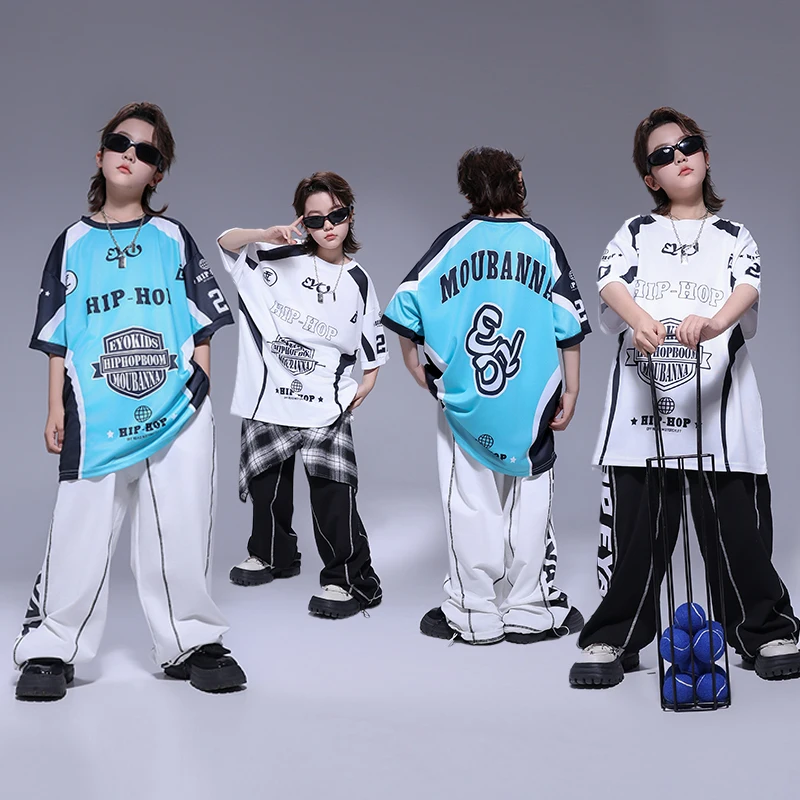 Boys Hip Hop Clothing Pullover Tshirt Joggers Pants Girls Street Dance Sweatshirts Clothes Set Kids Costumes Children Streetwear