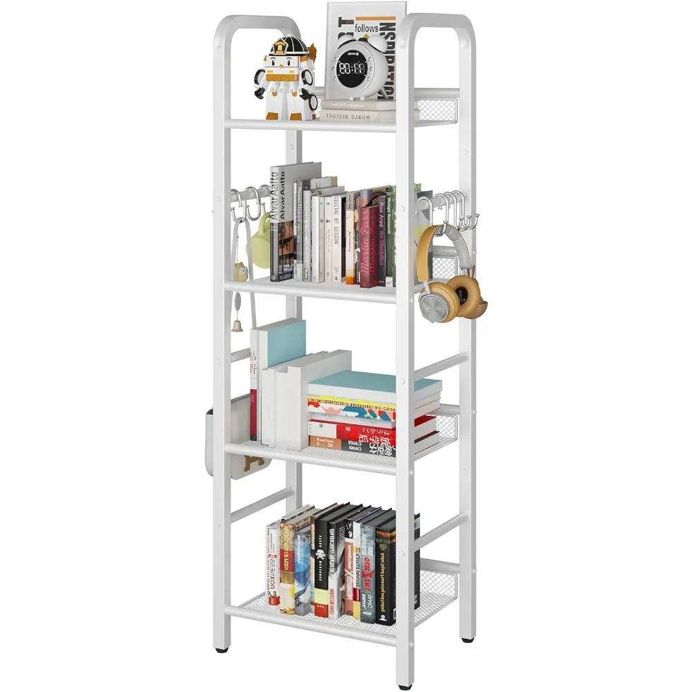 

YMYNY 4 Tier Bookshelf, Freestanding Bookcase for Living Room, Bedroom, Home Office, Multi-Functional Storage Rack Organizer, Di