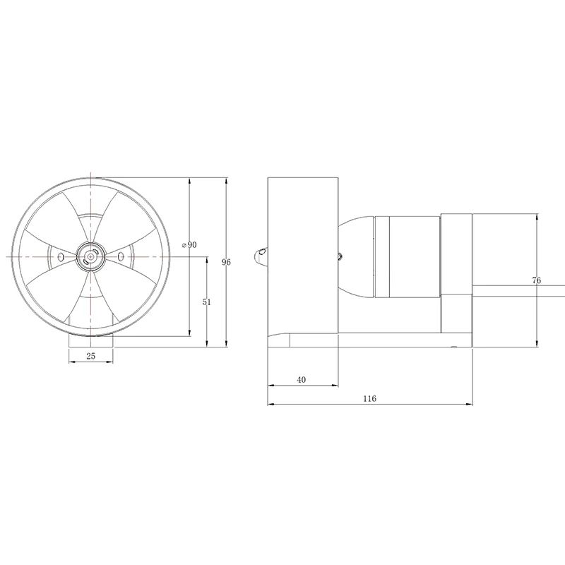 TDS10 24v 10kg กันน้ํา Marine Bow ใต้น้ํามอเตอร์อิเล็กทรอนิกส์ Thruster มอเตอร์ไร้แปรงเรือ 48v 1000w มอเตอร์ Dc แบบไม่มีแปรง