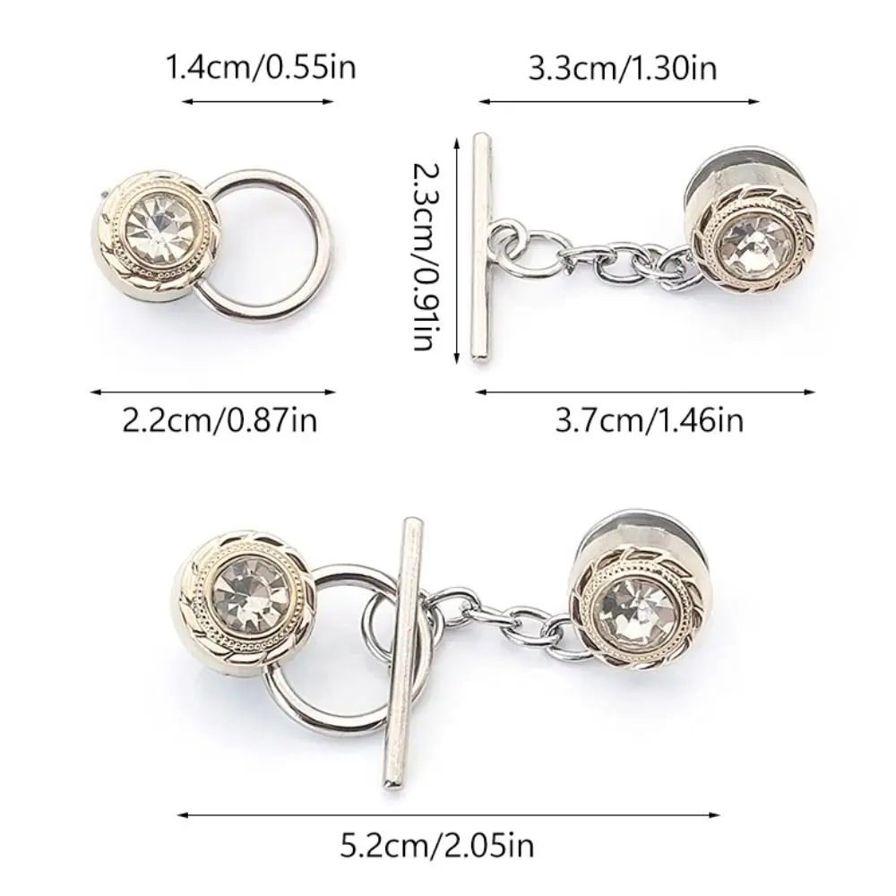 Crown Nail-Free Cardigan OT Buckle Triangle Detachable Flower Anti-light Brooch Crystal Button Clasps