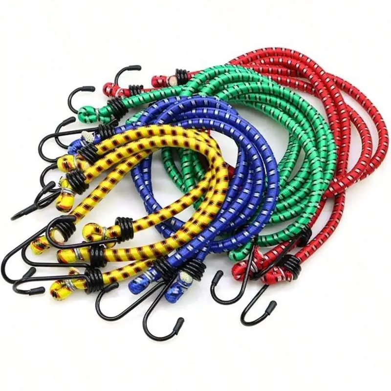 12pcs Mixed Large Bungee Cords with Hooks Heavy Duty Elastic Straps 16 /24 /32 /40 Inch for Tent Camping Cargo RV Bike