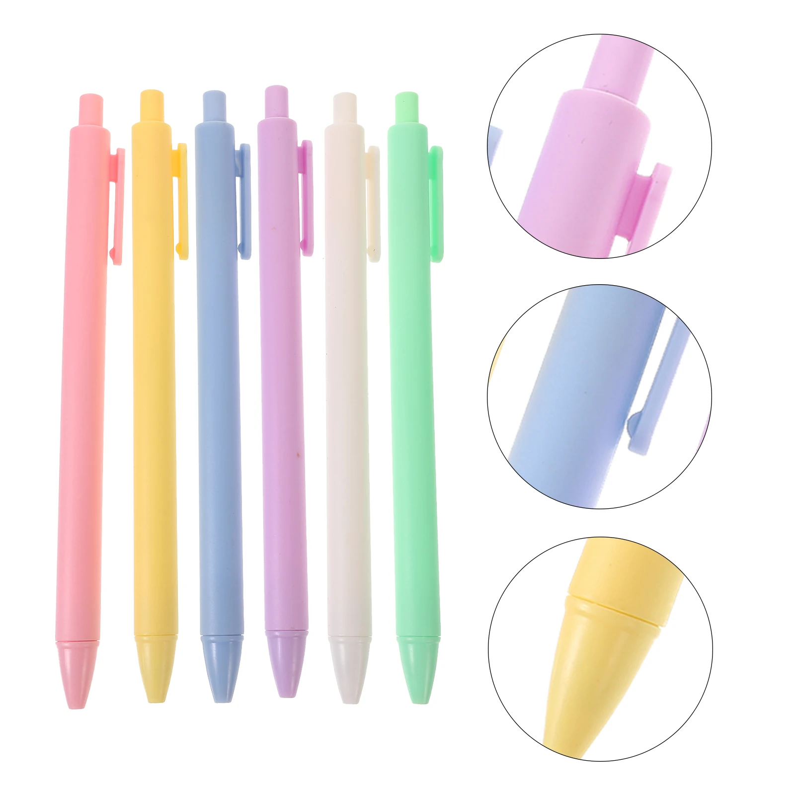 

6pcs Mixed Press Press Type Gel Pen Pens 0.5mm Creative Testing Gel Pen Smooth Writing School Office Supplies Student Tools
