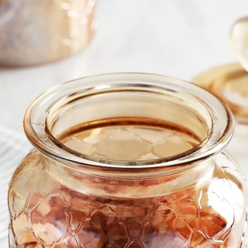 Home Decor Transparent Glass Sealed Jar with Shape Lid Exquisite Pickle Jug Large Capacity Grain Storage Bottle Nut - view 2