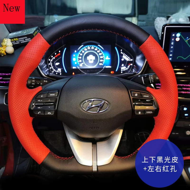 Customized Hand-stitched Leather Suede Steering Wheel Cover for Hyundai ELANTRA LAFESTA MISTRA Ix35 TUCSON Verna CELESTA Ix25