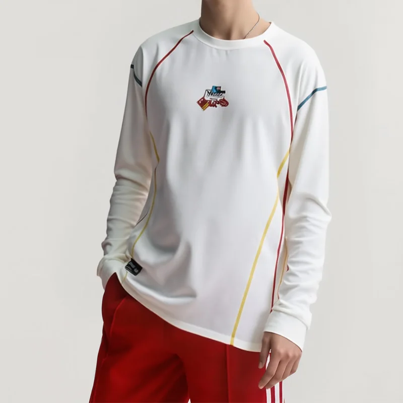 Veidoorn Herbst-Winter-atmungsaktives Langarm-Trainingsshirt für Herren, lockere Passform, sportliches Oberteil für das Lauftraining im Fitnessstudio