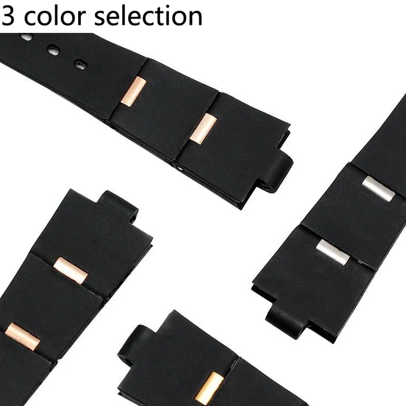 Quality  Black Rubber Strap Men And Women Silicone Bracelet  for Bvlgari Bvlg diagono24mm x 8mm
