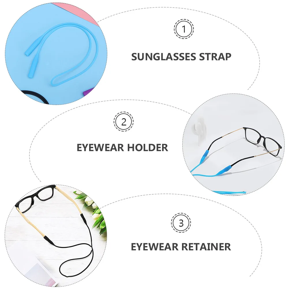 5 個メガネロープ屋外子供眼鏡ストラップシリカゲル調節可能な眼鏡コード眼鏡リテーナーホルダー耐久性