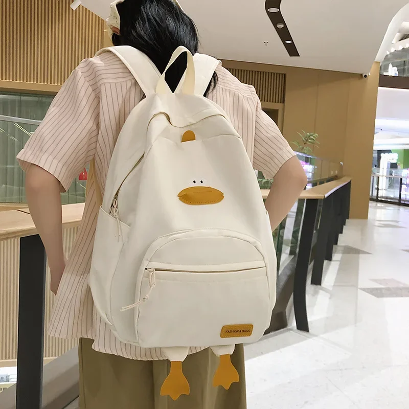 New Cartoon Duck Backpack Designer Cute Travel Bag Female College Student Versatile Korean Edition Girls\' School Bags backpacks