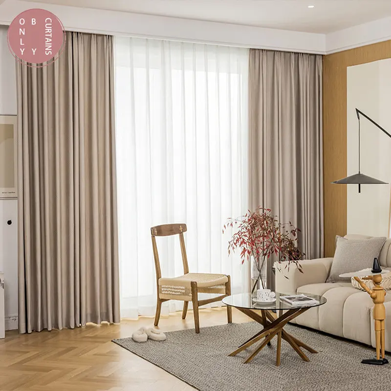 Cotton Linen Curtains for Living Room Curtains for Bedroom Balcony French Windows Fabric