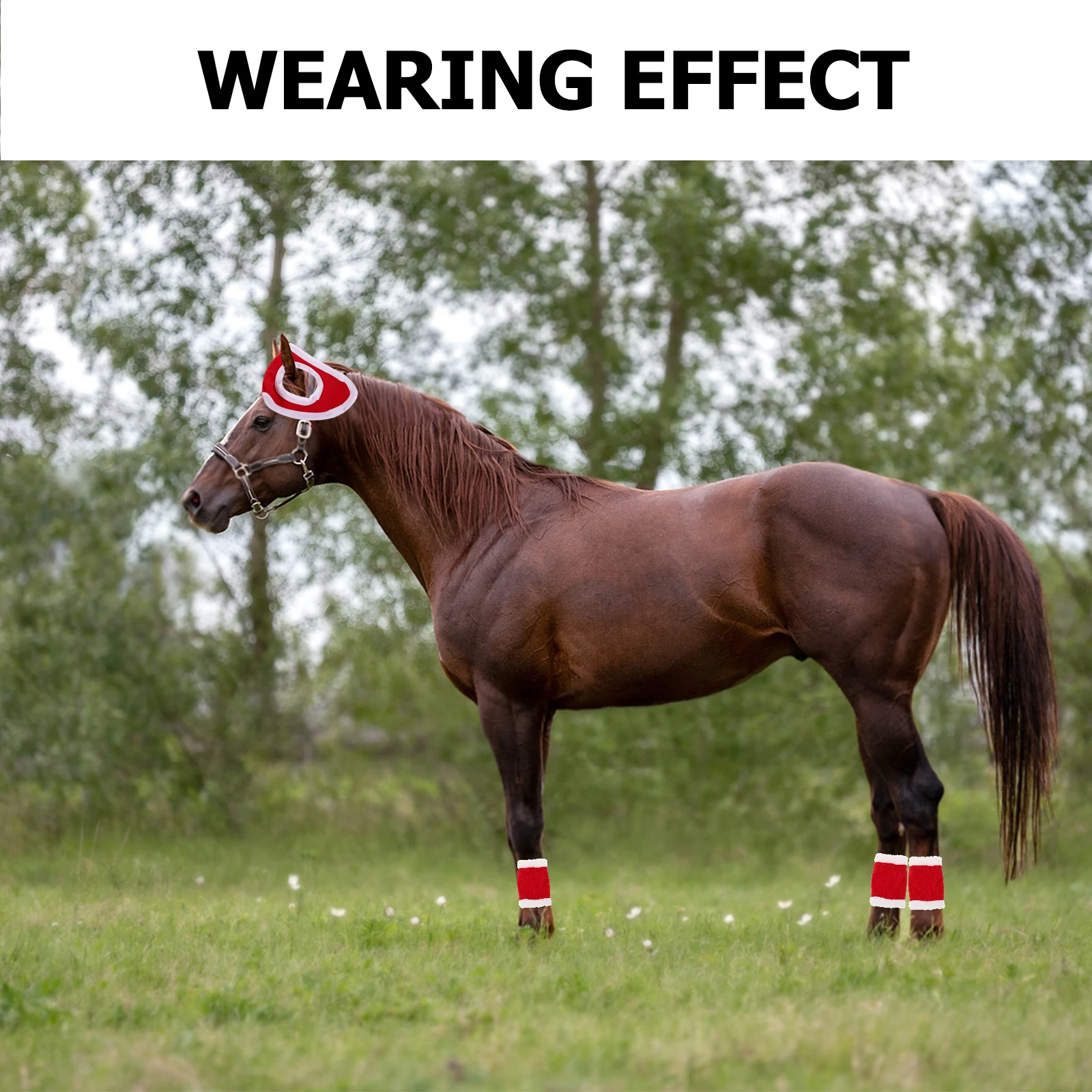 1 مجموعة الديكور مجموعة عطلة حزب زي الملحقات للكبار الحصان عيد الميلاد موكب الحدث في الهواء الطلق مشبك سهل #4