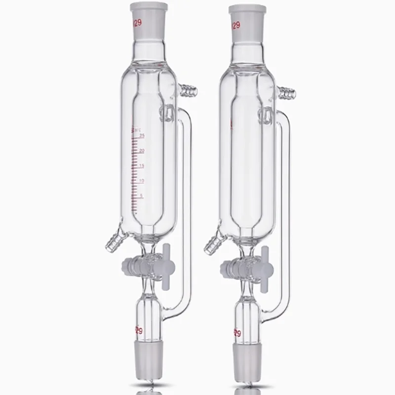 

Double-layer constant pressure dripping funnel PTFE glass piston jacketed separating funnel 25/50/100/250/500/2000ml