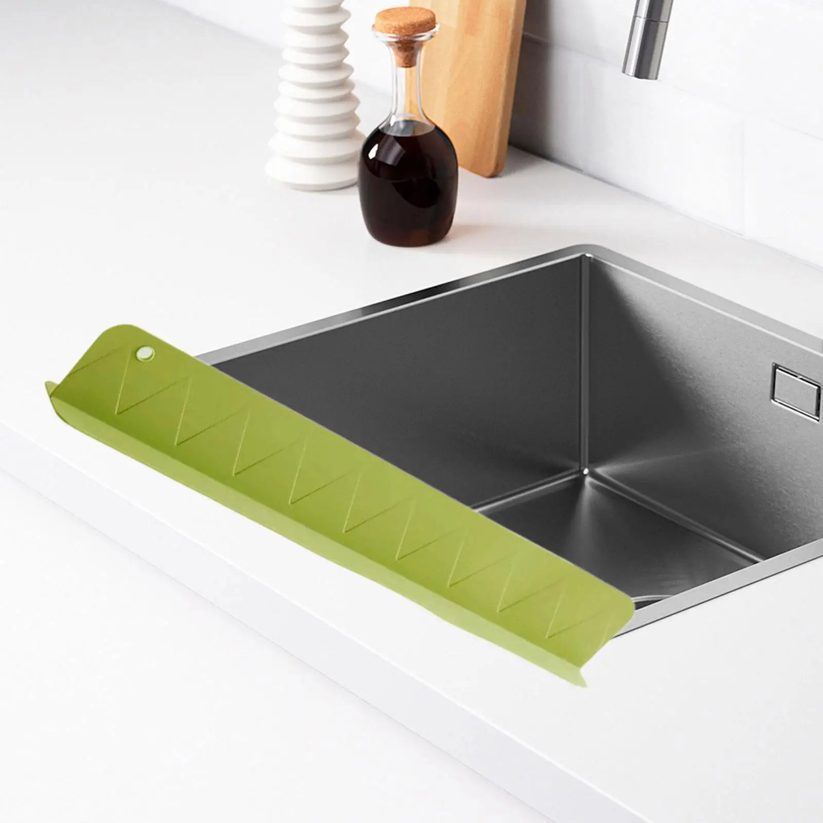 Deflector de agua de silicona premium con protector contra salpicaduras de fregadero de silicona para isla de baño