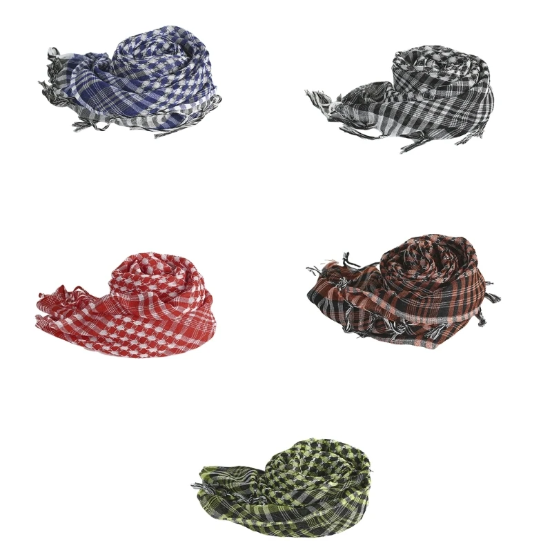 New Adult Skin-friendly Kerchief Lattice Print Pattern Turban Tie Back Hair Kerchief