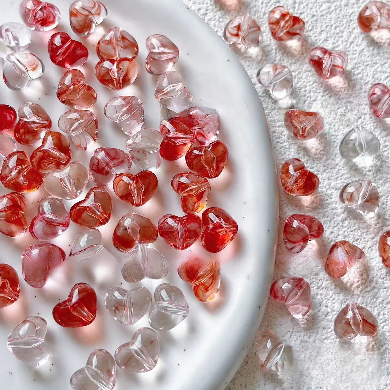 30 Pcs, 10*12mm, Fashionable, Multi-Color, Love Beads, Candy Color, Diy, Jewelry Making Materials, Suitable for Bracelets, Necklaces, Keychains, Christmas Handicrafts and Accessories