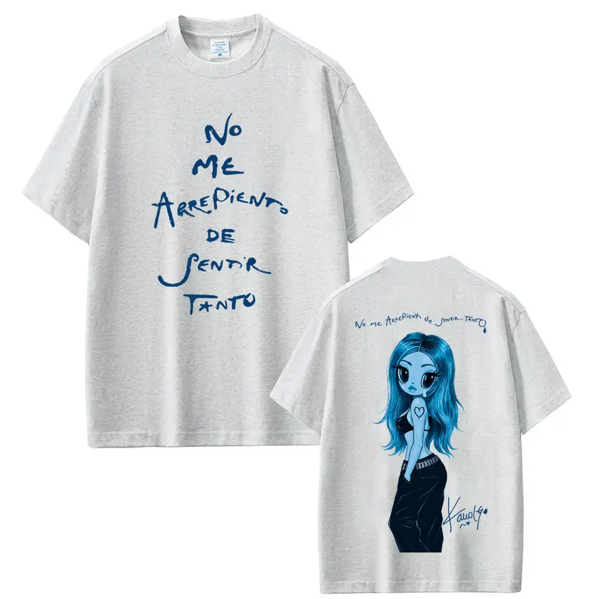 Karol G No Me Arrepiento De Sentir Tanto Album 2026 T-Shirt für Männer und Frauen, Mode Hip Hop Baumwolle Lässiges Oversized T-Shirt Streetwear – Detail 6
