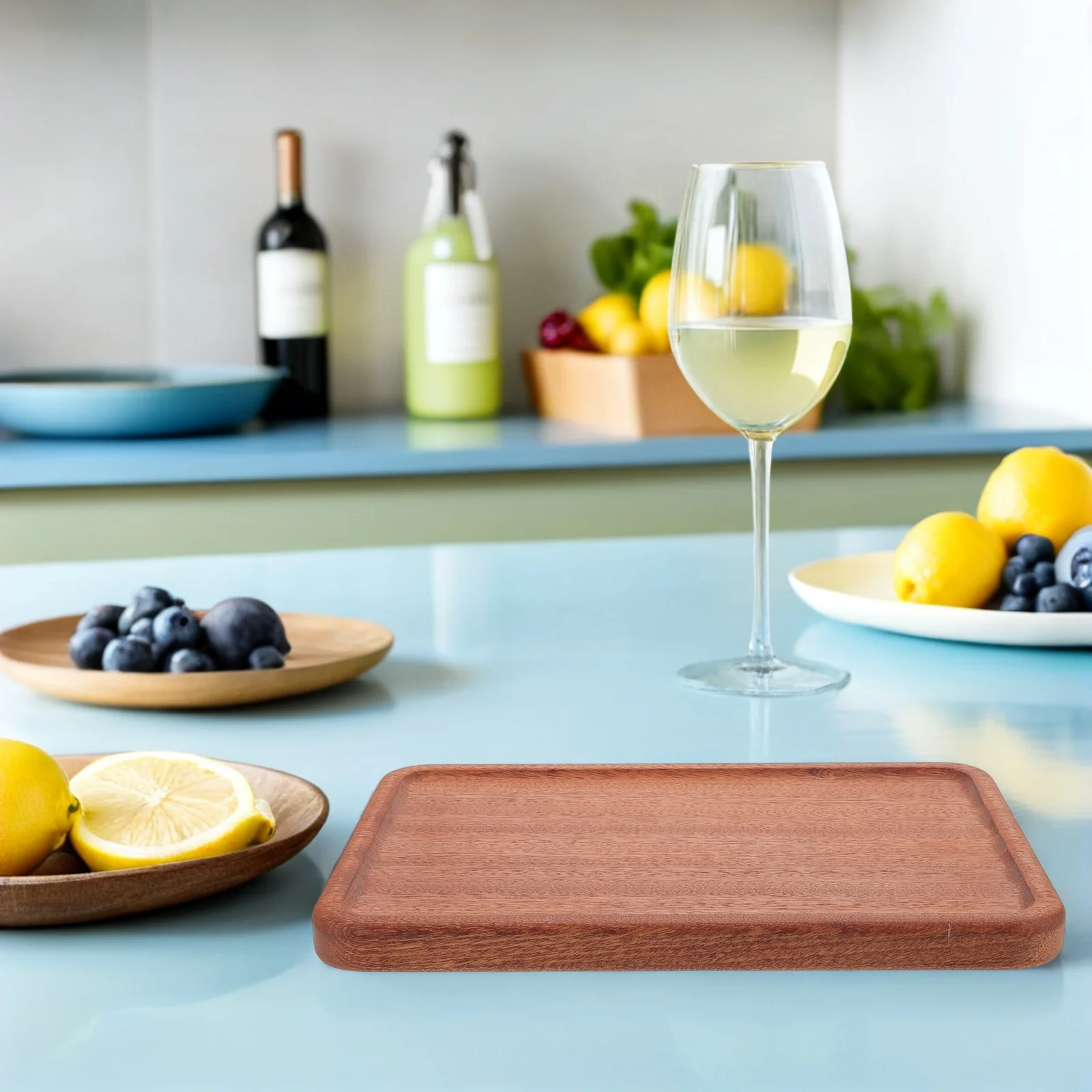 

Wooden Serving Tray Rectangle Solid Wood Appetizer Cheese Board For Food Dessert Snack Cake Platter Charcuterie Fruit Steak