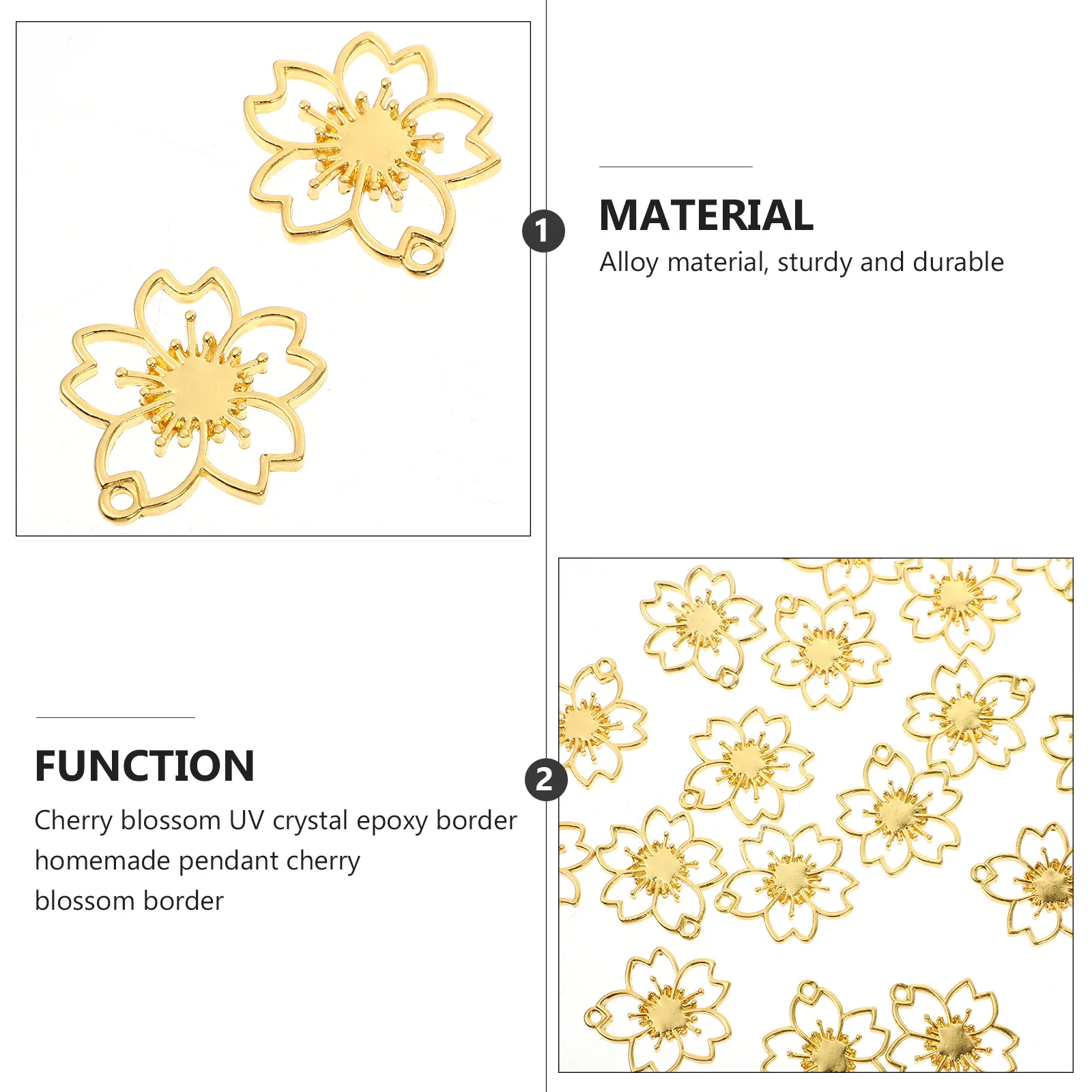 

20Pcs Beautiful Flower Frame Pendant Charms for DIY Accessories Add Dried Flowers Rhinestones Pearls Mini Cabochons