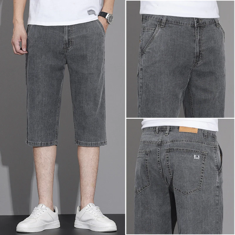 Men's 2025 Summer Stretch Straight Fit Lyocell Thin Breathable Business Casual Shorts for Men New Arrival