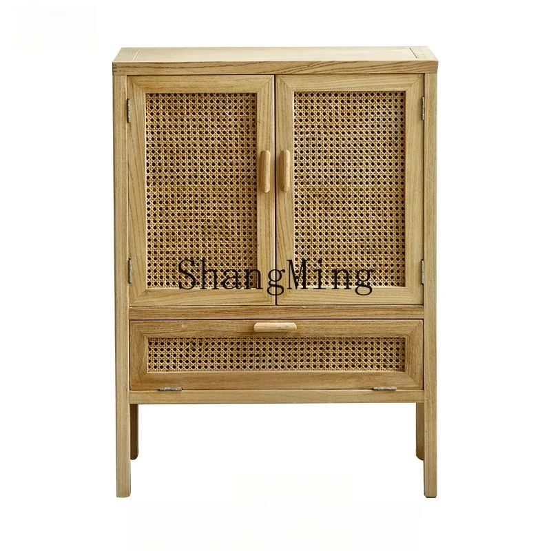 CL style solid wood dining side cabinet balcony storage against the wall tea cupboard home kitchen