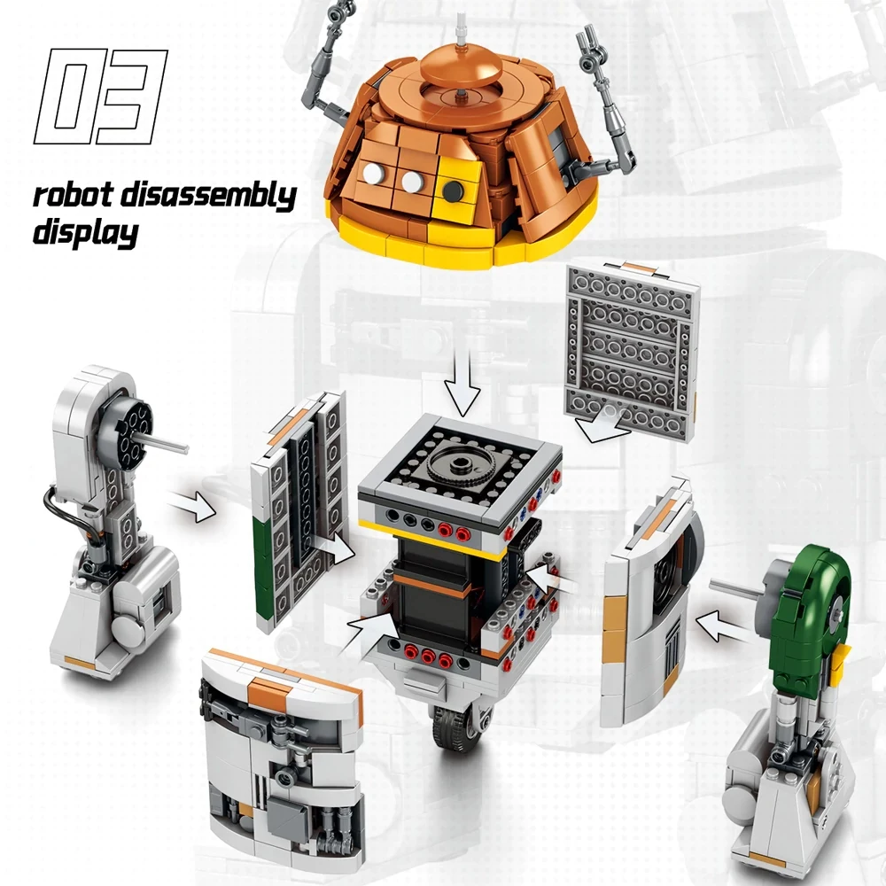 Ensembles de construction de modèles de robots C1-10P Chopper de guerre spatiale de film, blocs de construction de groupe de ceintures, briques, jouets cadeau pour adultes et enfants, 988 pièces