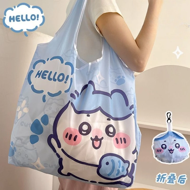 

MINISO Cute Kawaii Chiikawa Usagi Momonga Anime Handbag EcoFriendly Handbag Portable Collapsible Shopping Bag Waterproof Cartoon