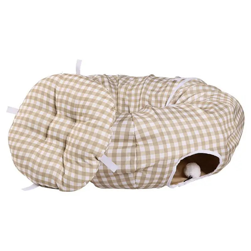 Cat Donut Tunnel Multifunctional Cat Donut Cave Foldable Nest Cat Toy Bed 2 Entrances For Pet Owners Veterinary Hospitals Living