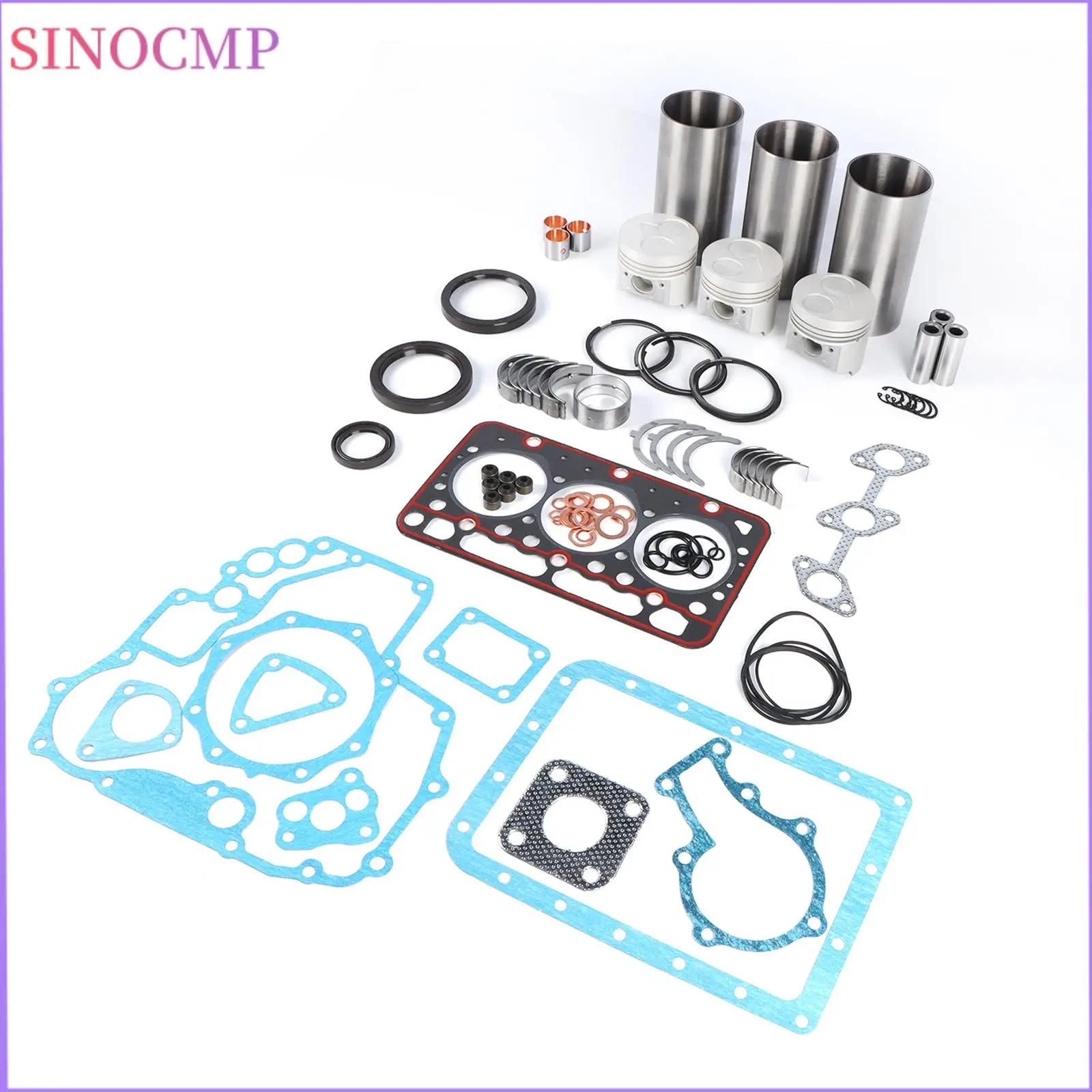 

Комплект для капитального ремонта двигателя D722 для Kubota D722 D722EBH D722E: поршневые кольца, гильзы цилиндров, полный комплект прокладок