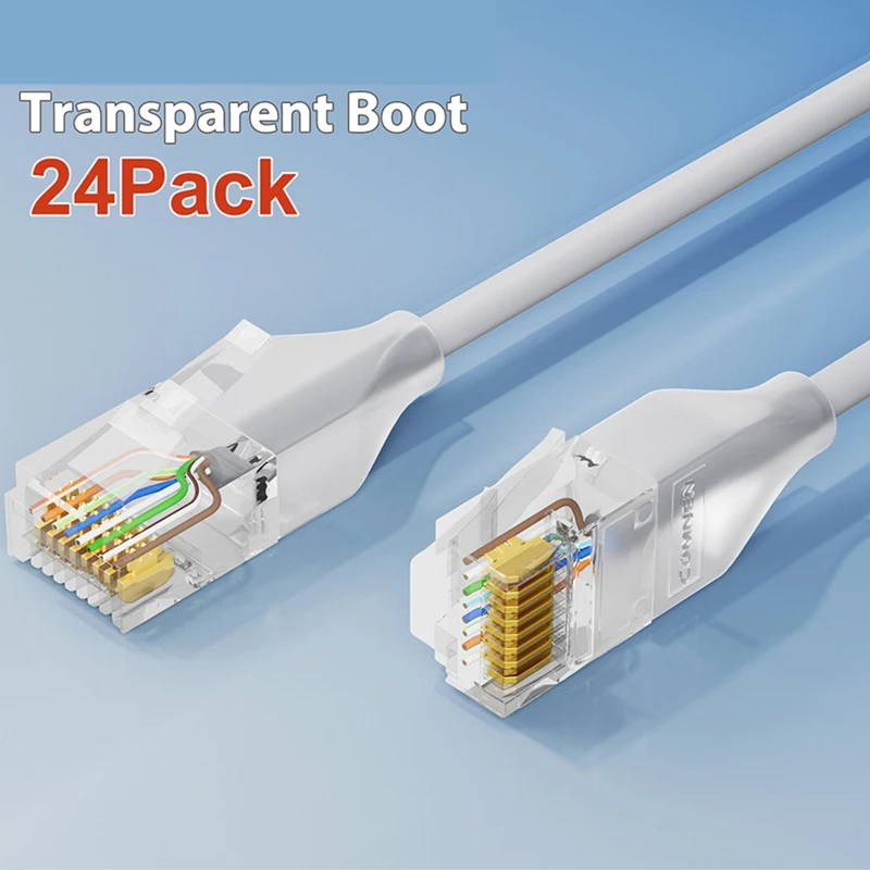 Super Sale24 Pack Ethernet Lighting Patch Cable Flexiable Slim Cat6a 10G POE LAN Cable for Switch Ps5 Router Xbox Computer 1M