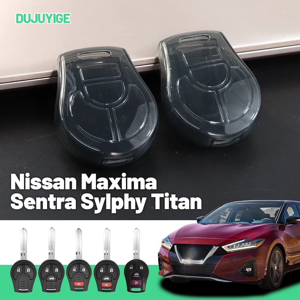 

Clear TPU Car Key Case For Nissan Maxima Sentra Sylphy Titan Armada Key Fob Cover Protector Shell Auto Accessories