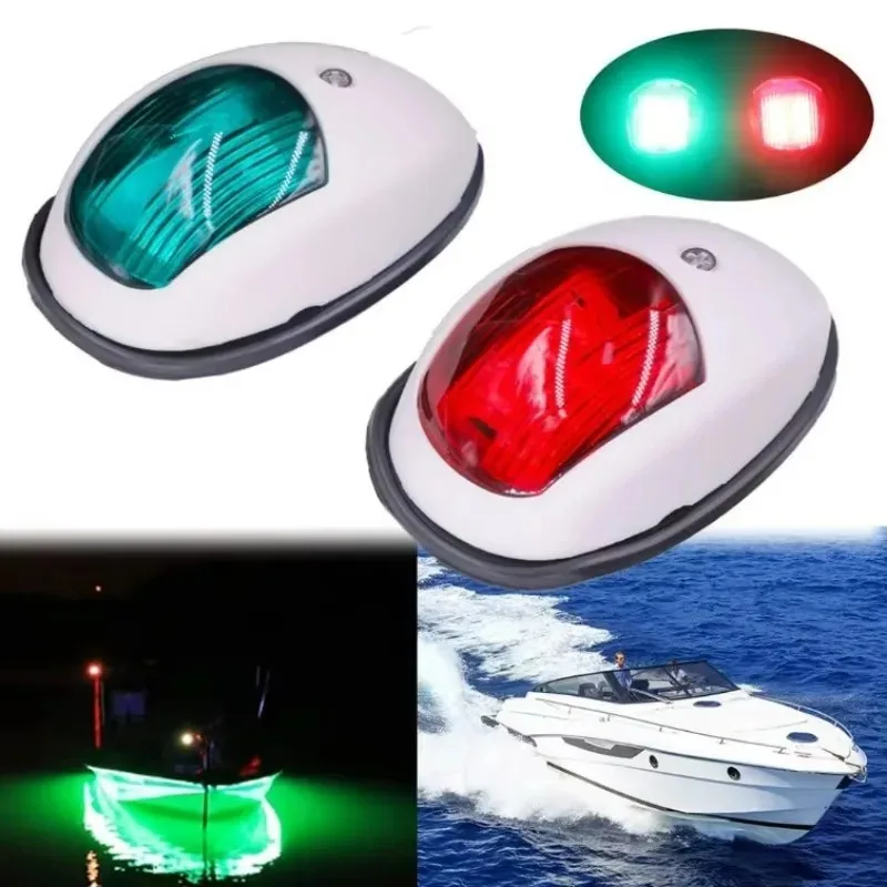 Tiy 1 Pasang Lampu Navigasi LED Sinyal Kapal Laut 10-30V Lampu Peringatan Indikator Samping Port Kanan, untuk Truk Kapal Pesiar Trailer Van