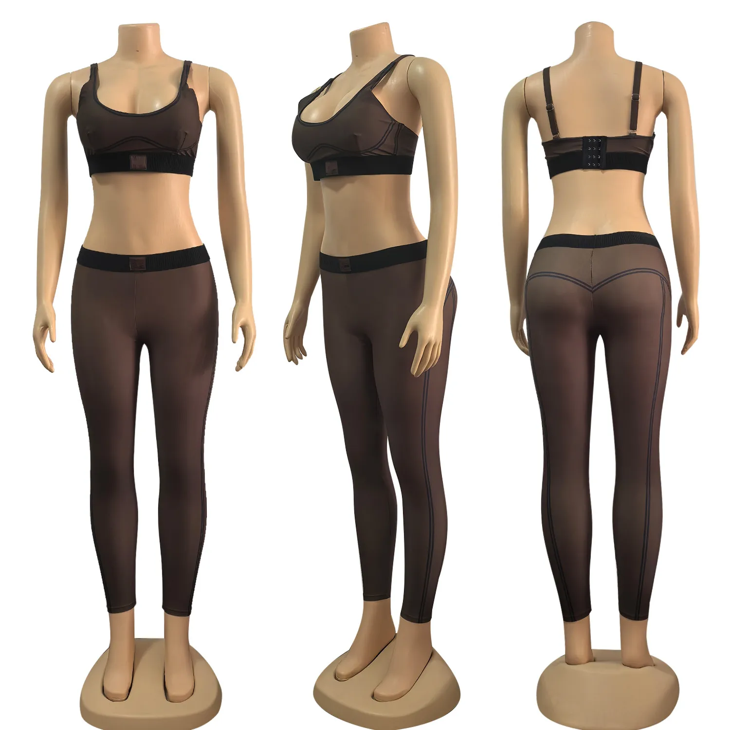 Y9005 Mode d'été transfrontalière européenne et américaine pour femmes nouveau style lettre yoga sportif décontracté ensemble deux pièces disponible maintenant