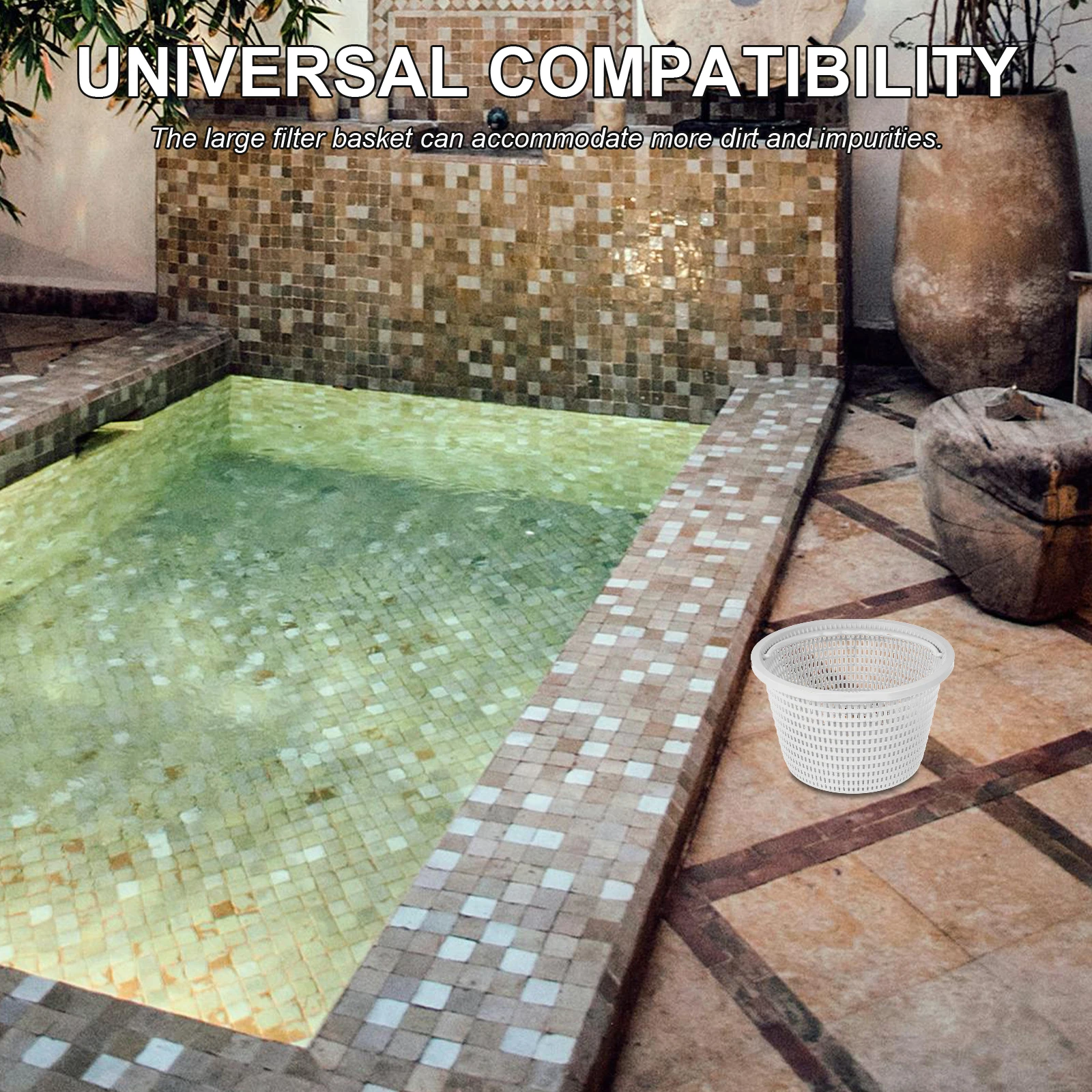 

Large Filter Basket Pool Skimmer Swimming Mesh For Above Ground Compatible ABS Material Durability Easy Cleaning Handle