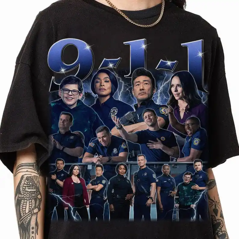 9-1-1 t-Shirt, 9-1-1 Television Show Shirt, Evan Buckley, Bobby Nash T-Shirt, Movie Tee, Movie TShirt, American
